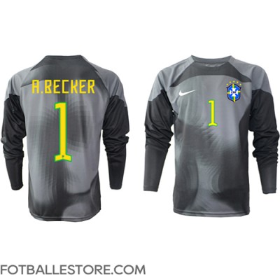 Brasil Alisson Becker #1 Keeper Hjemmedrakt VM 2022 Langermet